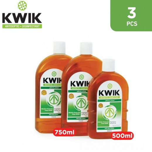 Kwik Antiseptic 2 x 750 Ml + 500 Ml - delivered by Taw9eel Fast