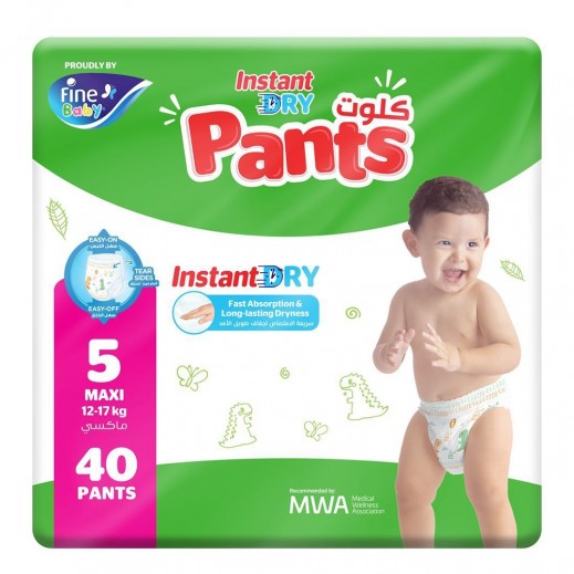 Fine Baby Instant Dry Pants Maxi Size 5 From 12 To 17 Kg - 40 Pants