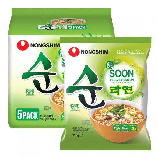 Nongshim Soon Veggie Ramyun Instant Noodle Soup 5 x 112 g