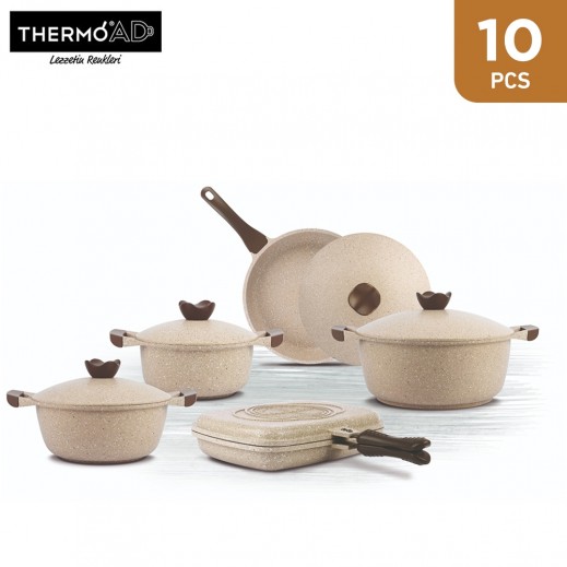 Thermo Ad Lava Aluminium Cast Granite Cookware Set - 10 Pieces