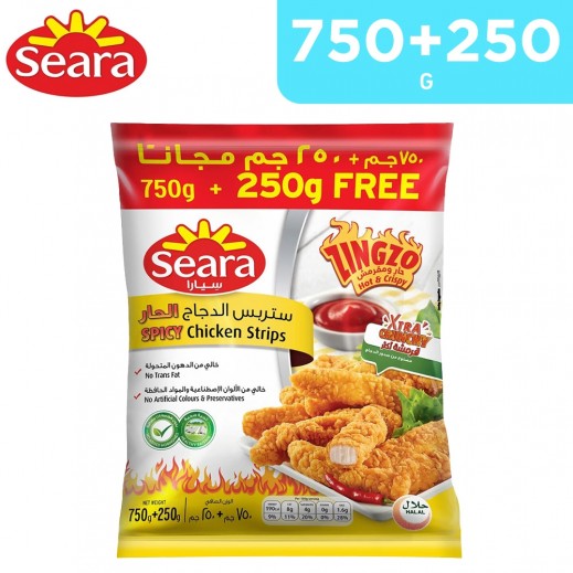 Seara Spicy Zingzo Chicken Strips 750 g + 250 g Free - delivered by Taw9eel Fast