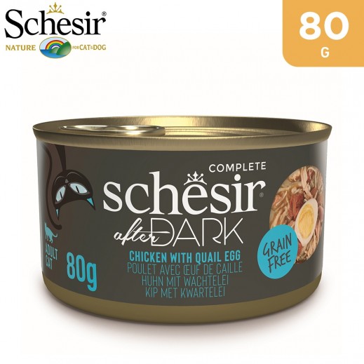 Schesir After Dark Chicken & Quail Egg In Broth Wet Cat Food 80 g