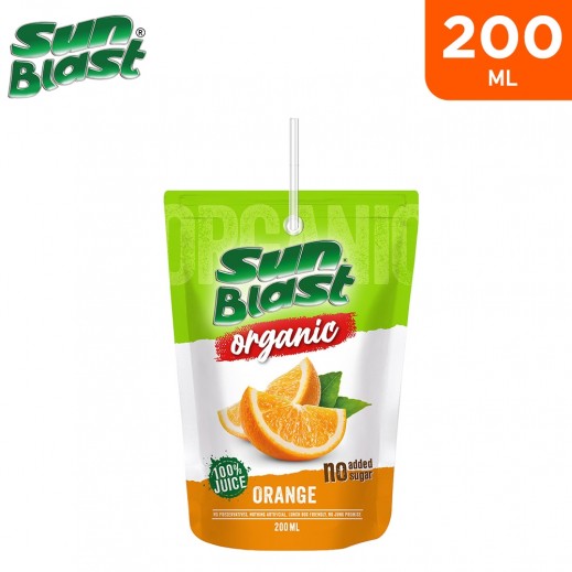 Sun Blast Organic No Added Sugar 100% Orange Juice 200 ml - delivered by Taw9eel Fast
