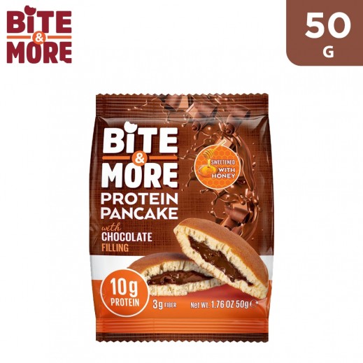 Bite & More Chocolate Cream Filling Sweetened with Honey Protein Pancake 50 g - delivered by Taw9eel Fast