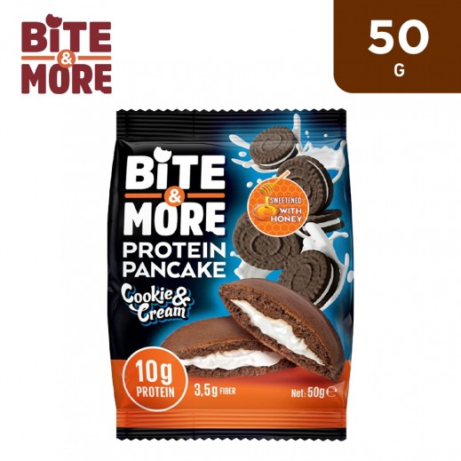 Bite & More Cookie Cream Sweetened with Honey Protein Pancake 50 g - delivered by Taw9eel Fast