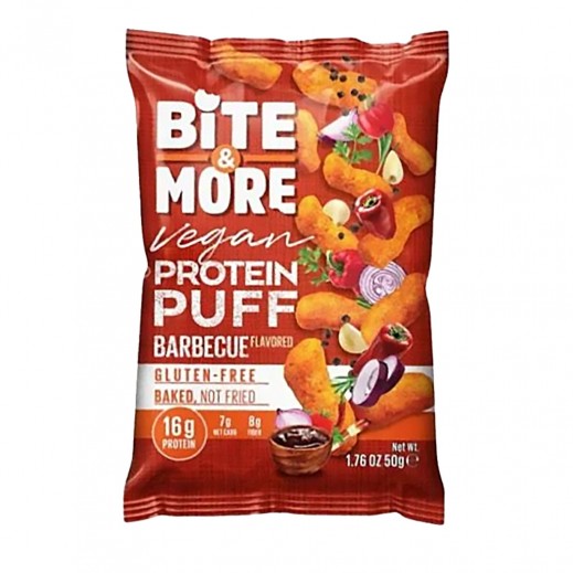 Bite & More Vegan & Gluten Free Barbecue Flavored Protein Puff 50 g - delivered by Taw9eel Fast
