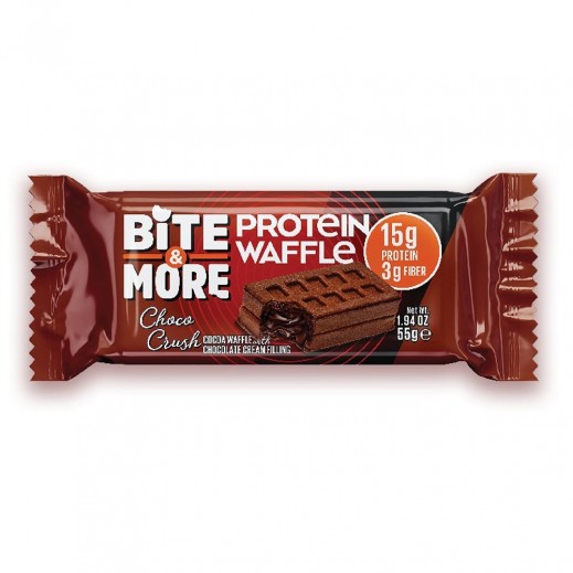 Bite & More Protein Cocoa Waffles Choco Crush Chocolate 55g