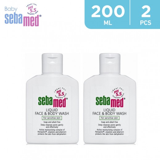 Sebamed Liquid Face & Body Wash 2 × 200 ml   - delivered by Taw9eel Fast