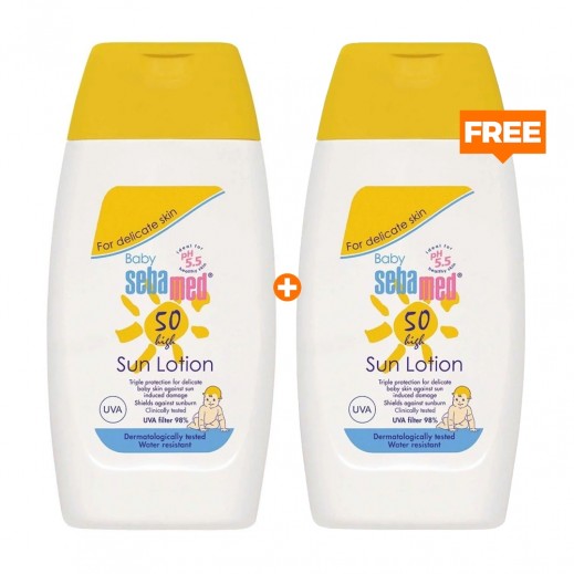 Sebamed Care SPF50 Baby Sun Lotion 200ml - 1+1 Free - delivered by Taw9eel Fast