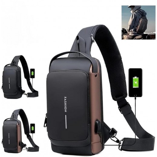 Waterproof Shoulder Bag with Built in Lock 32 x 21 x 9 cm - delivered by Taw9eel Within 48 hours 