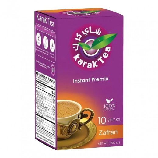 Karak Tea Natural Zafran Instant Premix Karak Tea 200 g (10 Sticks)