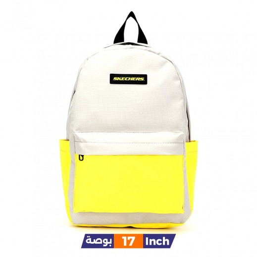 Sketchers White & Yellow Back Bag - 17 inches