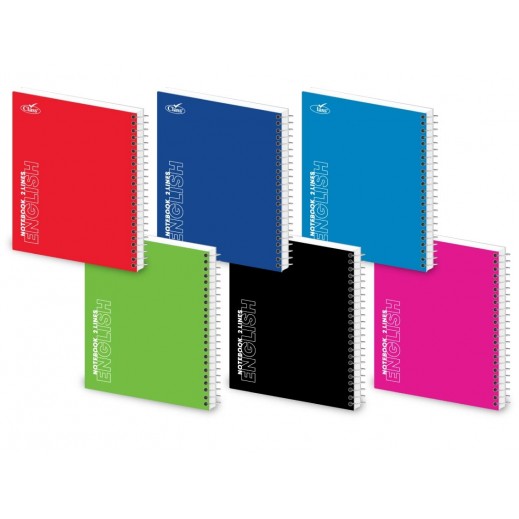 Class English 2 Lines Spiral Notebook 80 Sheets 10x8"