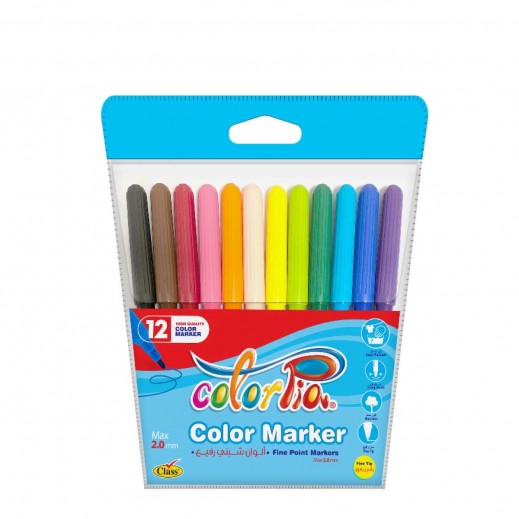 Class 12 Washable Fine Color Marker - delivered by Taw9eel Fast