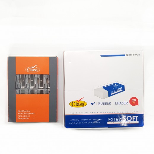 Class Special Offer 1Paket Eraser With 1Paket Metal Sharpner - delivered by Taw9eel Fast