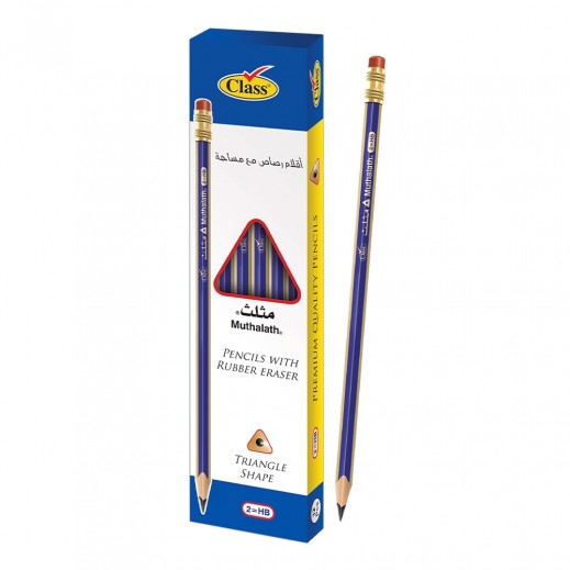 Class Triangle Pencil With Eraser 10 Pieces