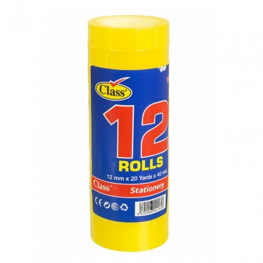 Class Yellowish Tape 12mm - 12 Rolls