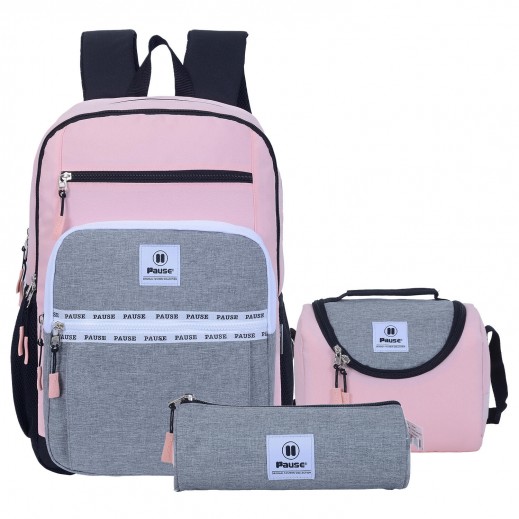 Pause 18 Large Backpack With Pencil Case & Lunch Bag – Dual Zipper