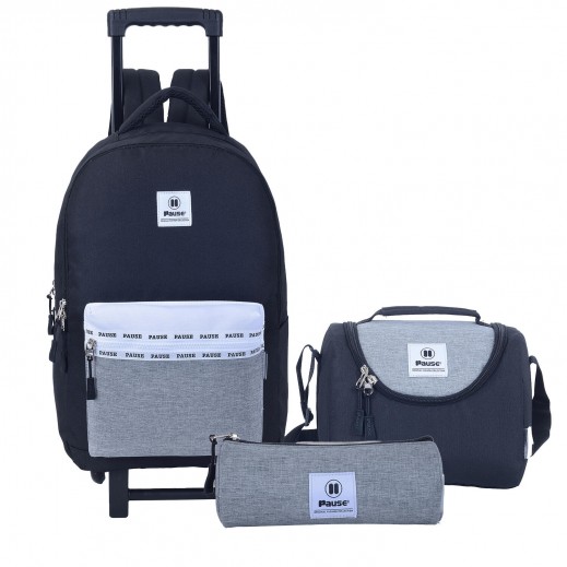 Pause 18 Large Trolley Backpack With Pencil Case & Lunch Bag – Dual Zipper