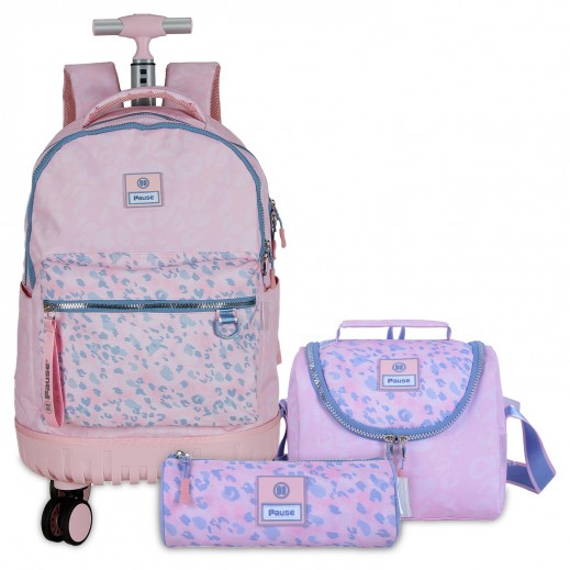 Pause 18 Large Trolley Backpack With Pencil Case & Lunch Bag – Dual Zipper