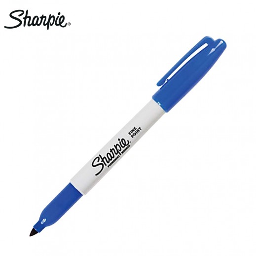 Sharpie Fine Permanent Marker Bullet Tip Blue - delivered by Taw9eel Fast