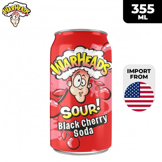 Warheads Sour Black Cherry Soda Can 355 ml - delivered by Taw9eel Fast