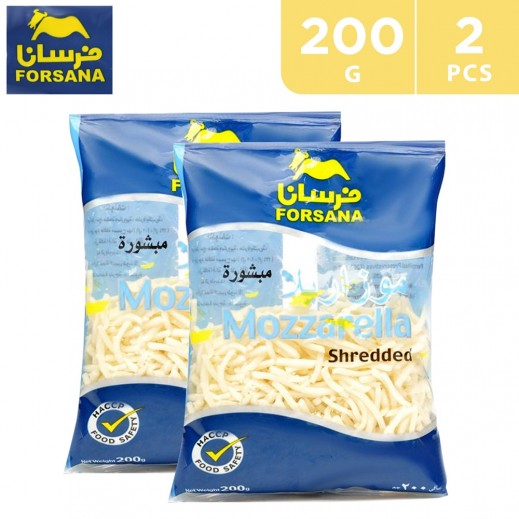 Forsana Mozzarella Shredded Cheese 2 x 200 g - delivered by Taw9eel Fast