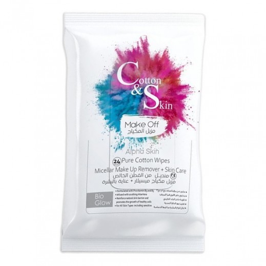 Cotton & Skin Original Make Up Remover Wipes - 24 Wipes