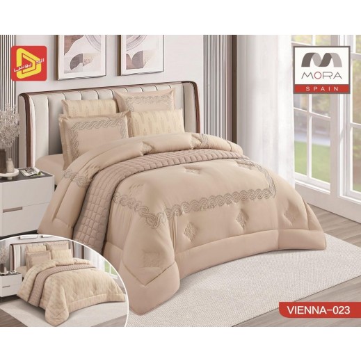 Mora Vienna Double King Comforter Set Celery 240 × 260 - 7 Pieces - delivered by Taw9eel Within 24 Hours