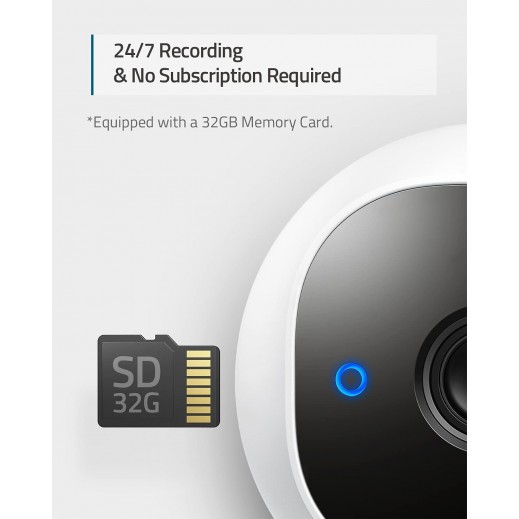 Eufy Spotlight Pro 2K WiFi 32GB micro SD Card Camera White توصيل