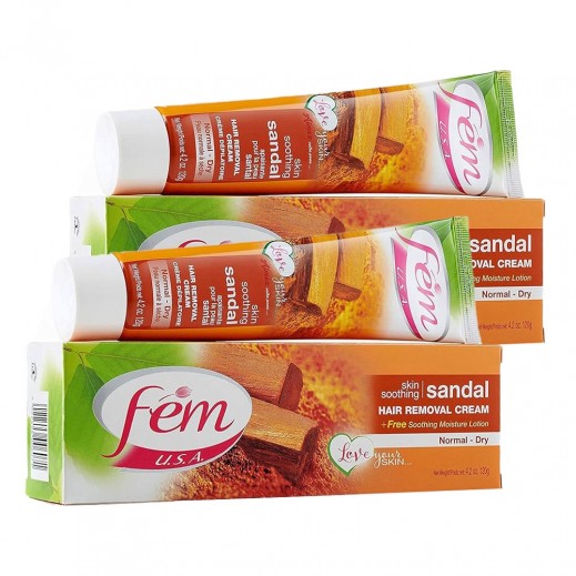 Fem Sandal Dry Skin Hair Removal Cream 2 x 120 g