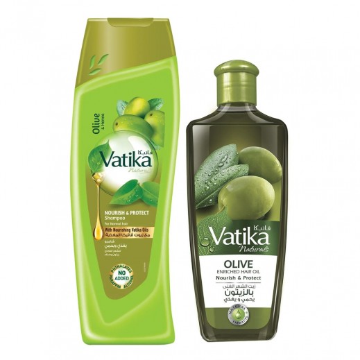 Dabur Vatika Hair Oil 200 ml + Olive Nourish & Protect Shampoo 400 ml