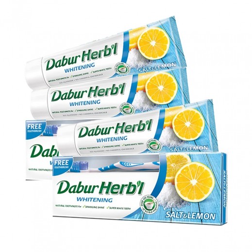 Dabur Herbal Whitening Salt & Lemon Toothpaste 3 x 150 g