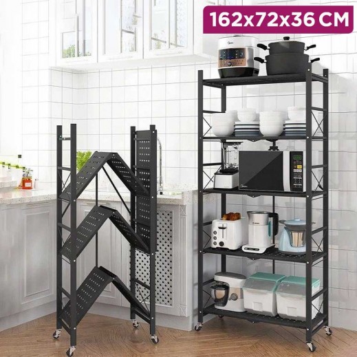 Folding Metal Storage Racks - 5 Tier