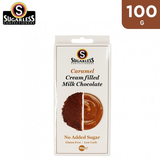 Sugarless Confectionery Gluten Free Caramel Cream Filled Milk Chocolate 100 g