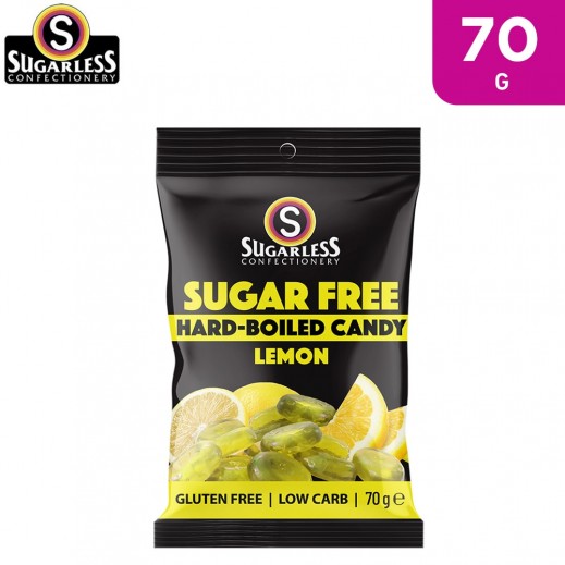 Sugarless Confectionery Gluten Free Sugar Free Aura Lemon Hard Boiled Candy 70 g