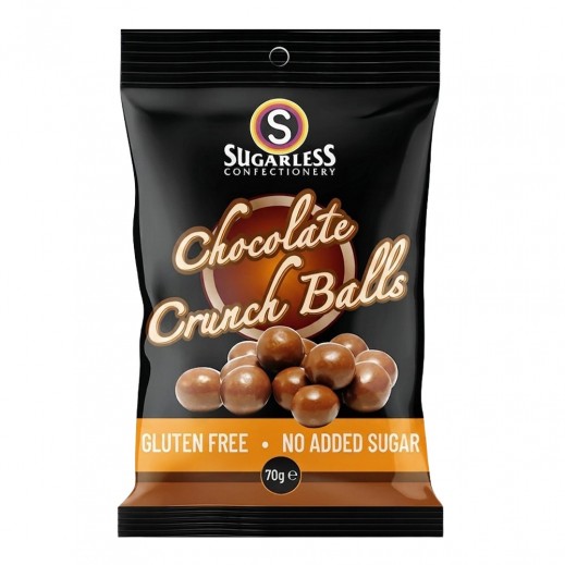 Sugarless Confectionery Gluten & Sugar Free Chocolate Crunch Balls 70g