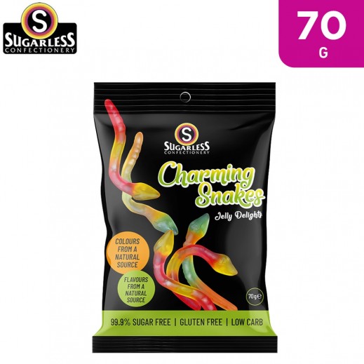 Sugarless Confectionery Sugar Free Charming Snakes Jelly Delights 70 g
