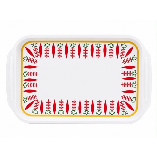 Traditional Red Serving Tray Red 43 x 26cm