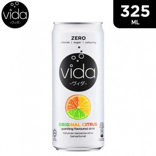 Vida Zero Original Citrus Sparkling Flavoured Drink 325 ml - delivered by Taw9eel Fast