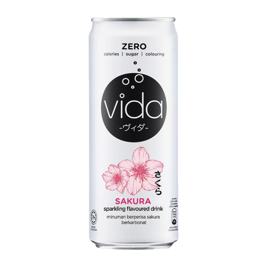 Vida Zero Sakura Sparkling Flavoured Drink 325 ml - delivered by Taw9eel Fast