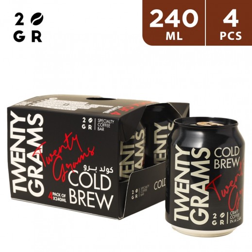 20 Grams Cold Brew Coffee 4 x 240 ml - delivered by Taw9eel Fast