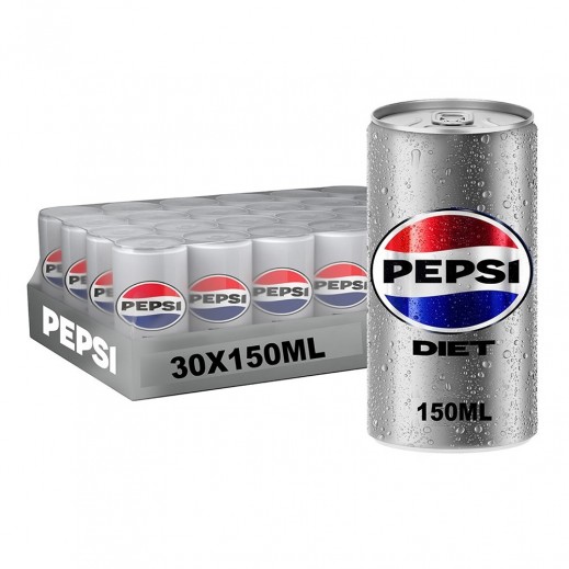 Pepsi Diet Soft Drink Can 30 x 150 ml  - delivered by Taw9eel Fast