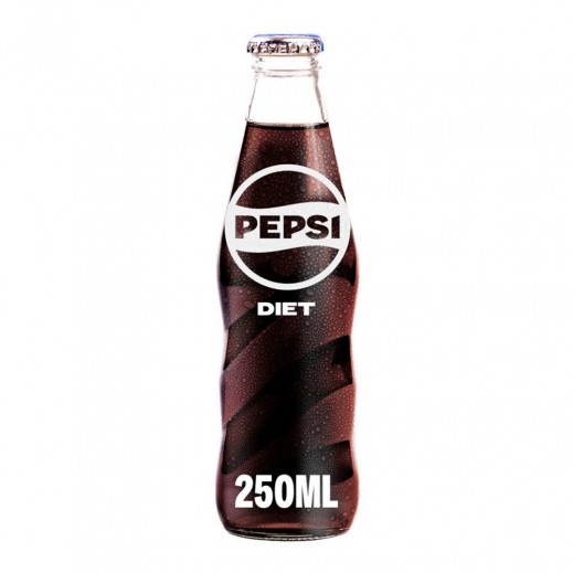 Pepsi Diet Soft Drink in Glass Bottle 250 ml - delivered by Taw9eel Fast