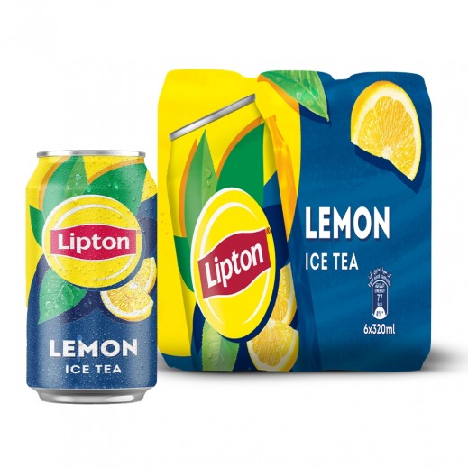 Lipton Ice Tea Lemon Flavor Can 6 x 320 ml - delivered by Taw9eel Fast