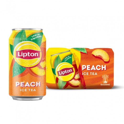 Lipton Ice Tea Peach Flavor Can 6 x 320 ml - delivered by Taw9eel Fast