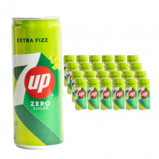 7up Extra Fizz Sugar Free Can 24 x 330 ml - delivered by Taw9eel Fast