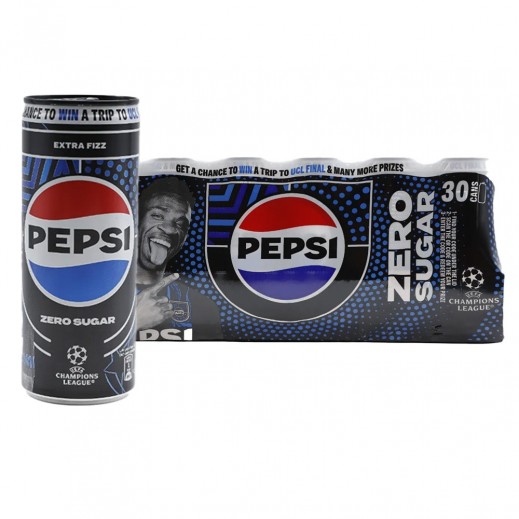 Pepsi Zero Sugar Soft Drink Can 30 x 250 ml