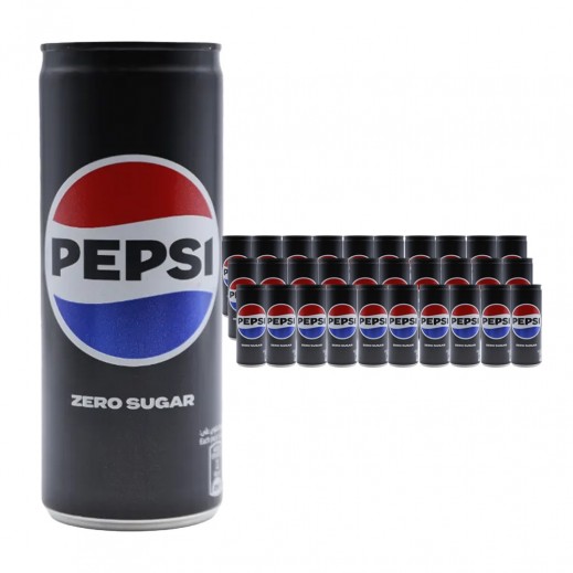 Pepsi Zero Sugar Soft Drink Can 30 x 250 ml - delivered by Taw9eel Fast