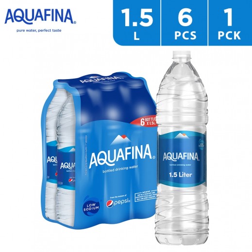 Aquafina Drinking Water 6 x 1.5 L - delivered by Taw9eel Fast